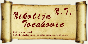 Nikolija Točaković vizit kartica